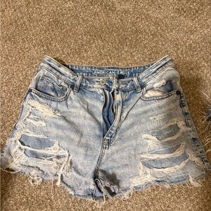 American Eagle Outfitters Ripped Light Blue Jean Shorts